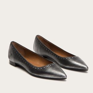 Frye Sienna Micro Stud Pointy Toe Flats leather